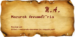 Mazurek Annamária névjegykártya